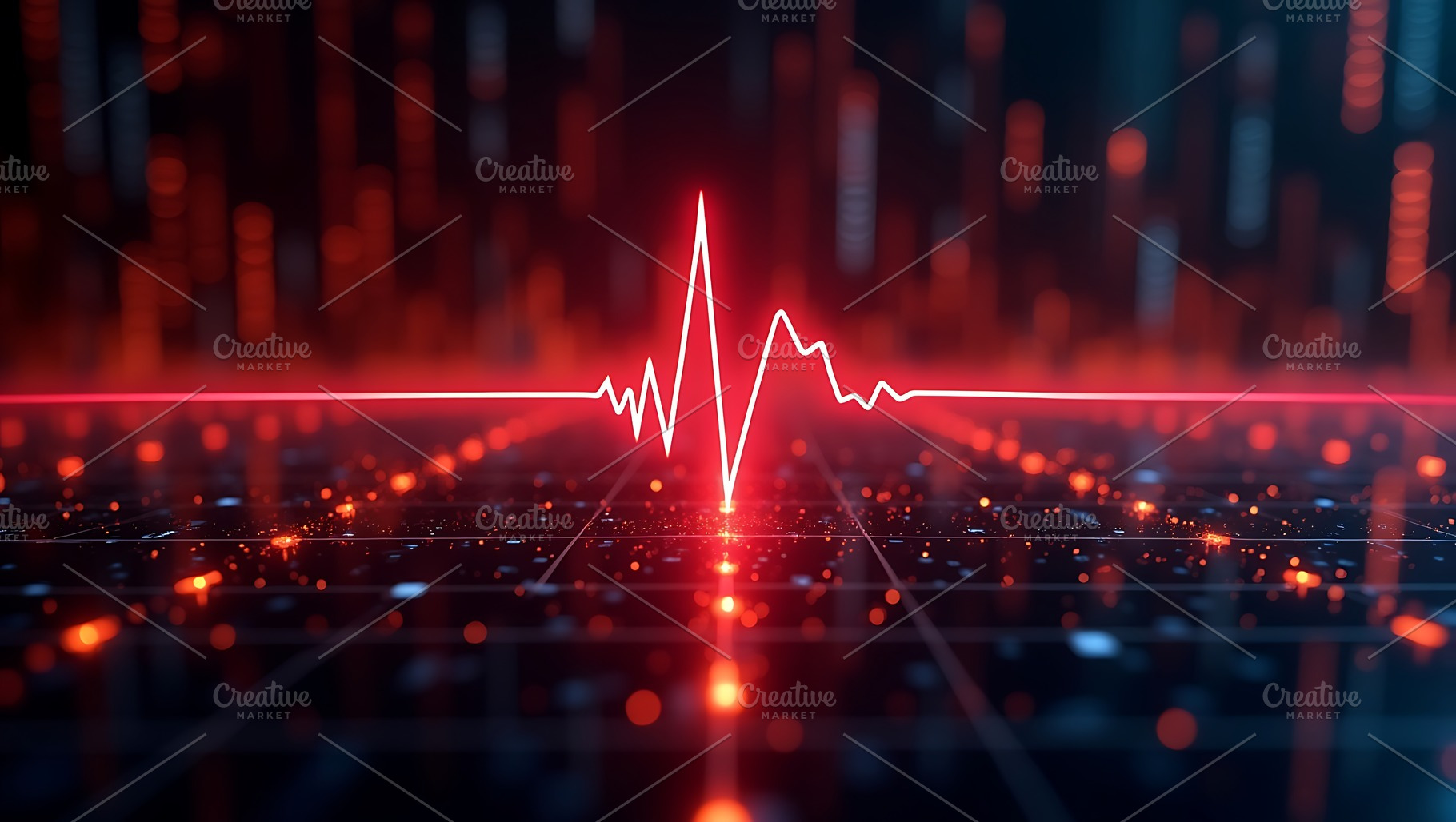 Red heartbeat pulse line background, a Technology Photo by Artonix