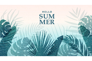 Summer tropic vector background, an Object Illustration by Zaie