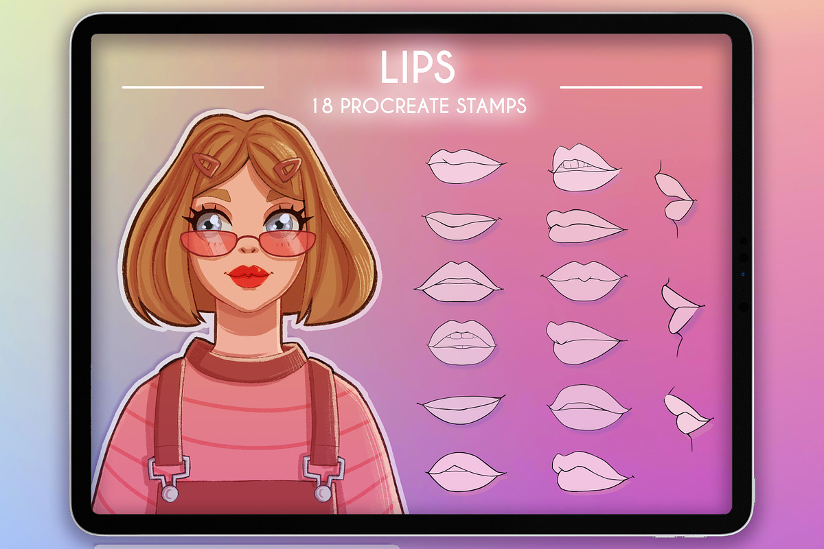 18 Procreate Lips Stamp Brushes, a Brush Add-On by SmuffizStudio (Photo 1 of 3)
