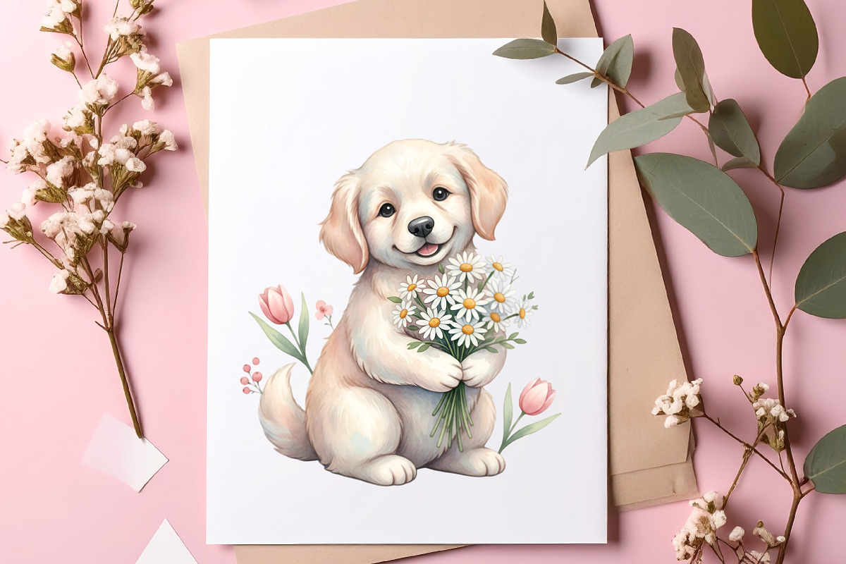 Whimsical Easter Dogs Clipart, an Illustration by SinaCreation (Photo 7 of 11)