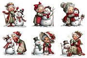 Christmas Grandma with Snowman, an Illustration by Craft Nest (Thumbnail 9 of 9)