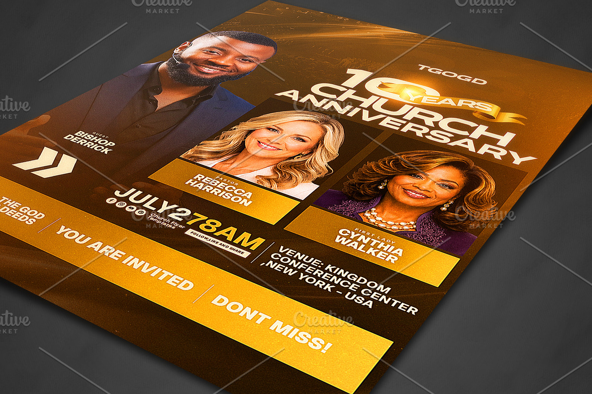 10 Year Church Anniversary Flyer PSD, a Social Media Template by church flyer templates (Photo 3 of 12)