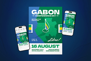 Gabon Independence Day Flyer Set, a Flyer Template by The Good Store