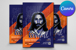 Jesus Church Flyer Canva Templet, a Flyer Template by Psd Templates