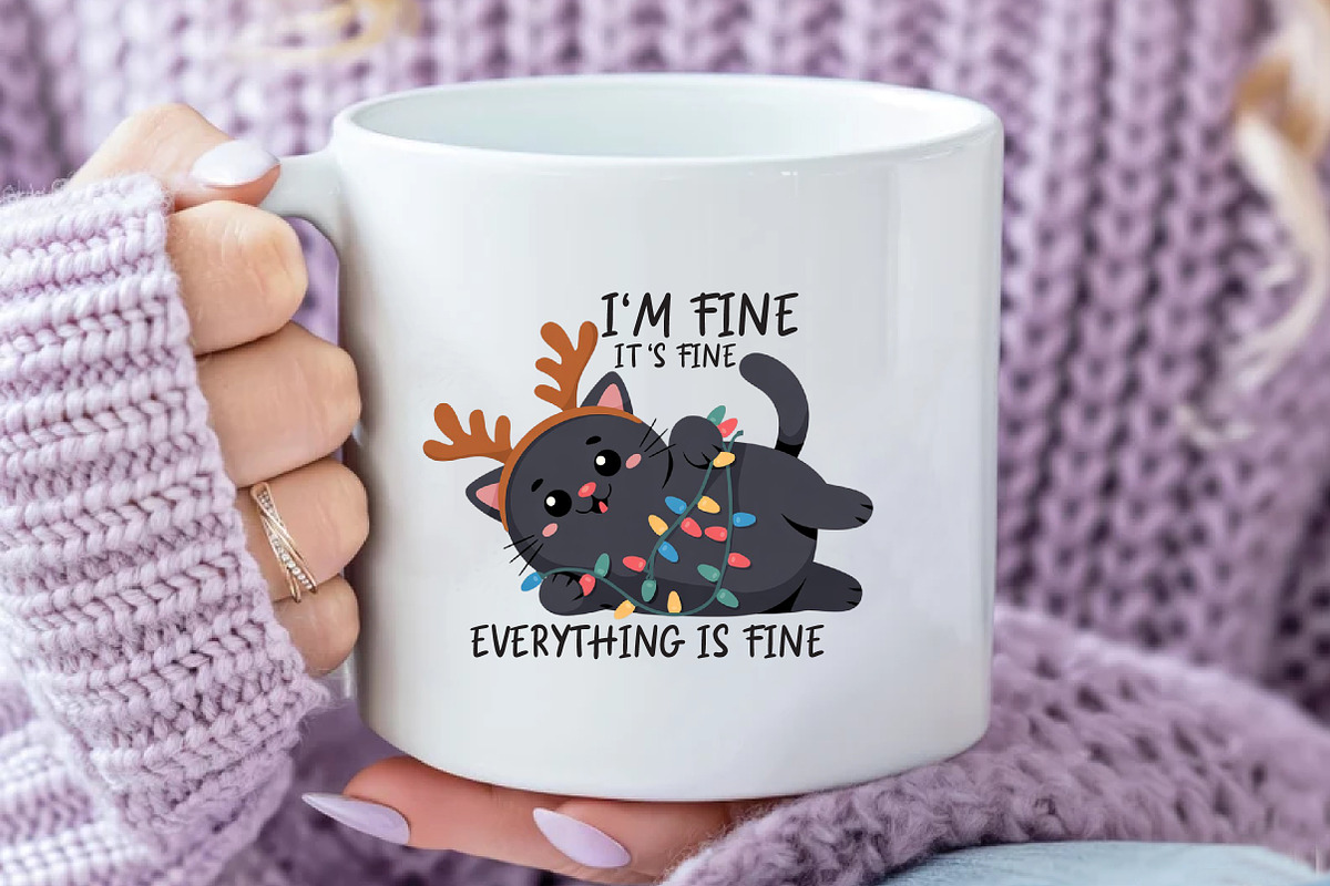 Funny Cat Christmas Png Sublimation, an Illustration by Daily.Designs (Photo 3 of 5)
