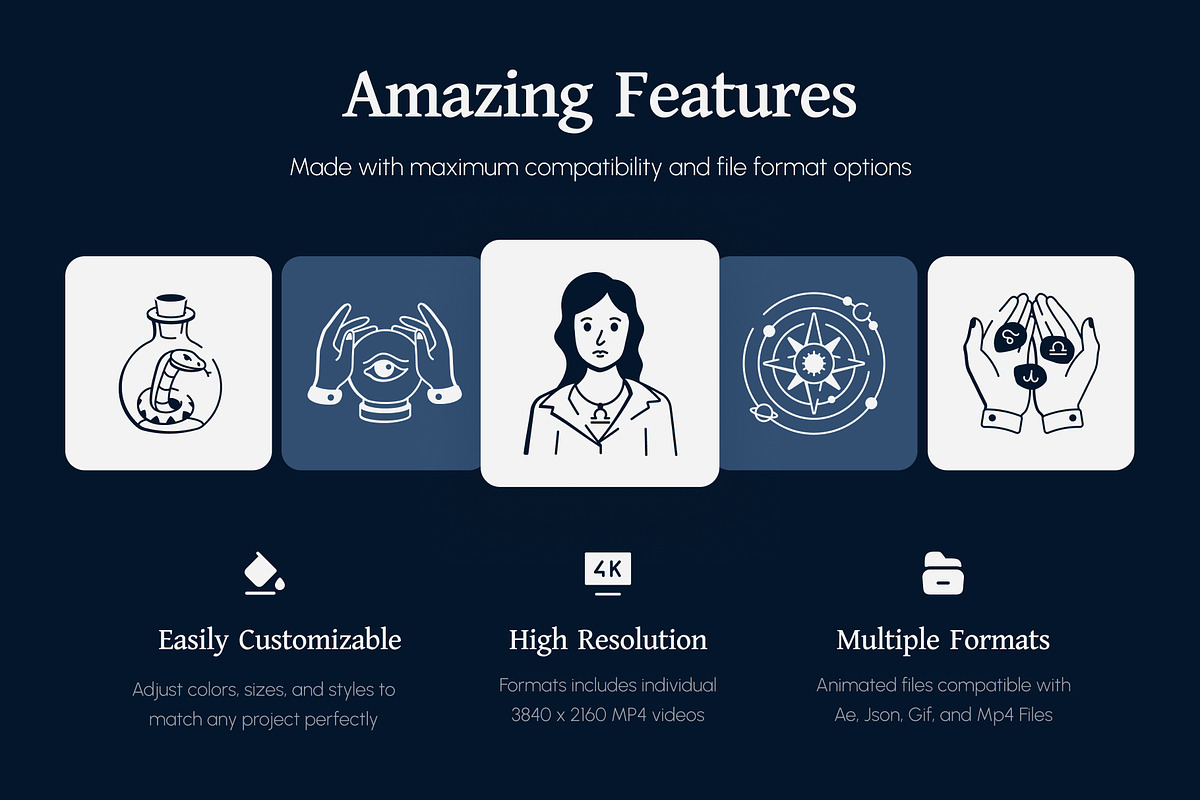 Animated Zodiac Drawing Art Set, an Outline Icon by Vectors Market (Photo 2 of 5)