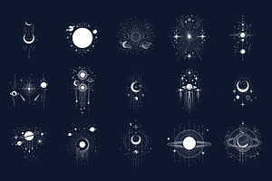 Constellations Stars Moon Space PNG