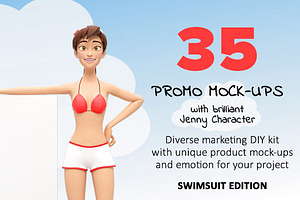 35 Promo Mock-Ups w/ Swimsuit Jenny