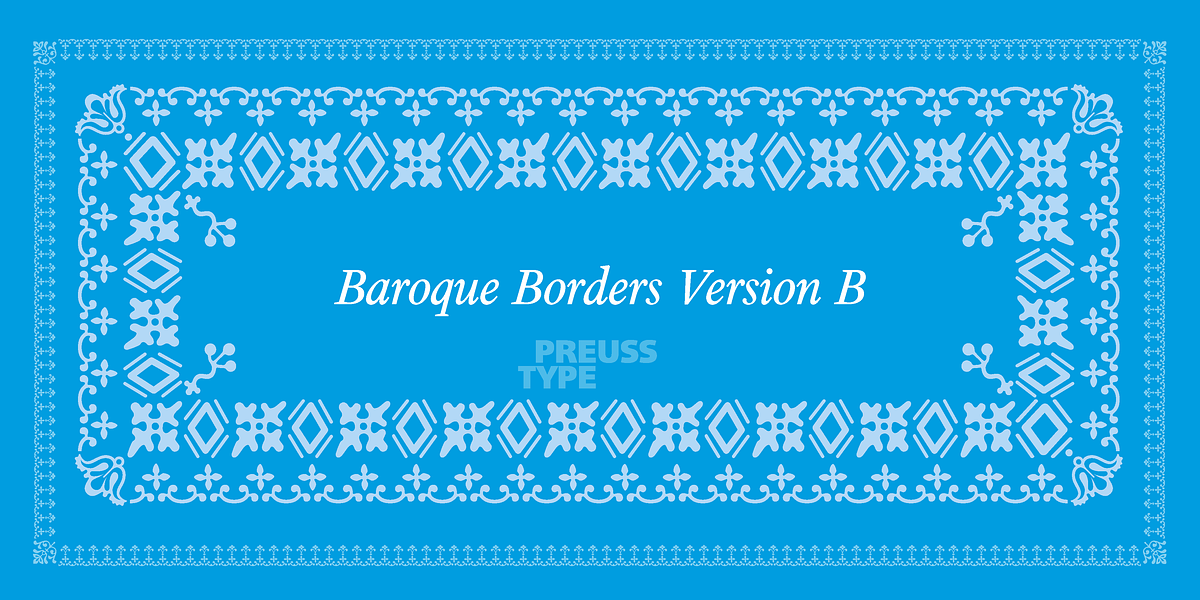 Baroque Borders, a Symbol Font by preussTYPE (Photo 2 of 16)
