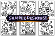 Bold Easy Spooky Cozy Coloring Pages, a Seasonal Illustration by Craftsbeefy (Thumbnail 3 of 4)