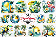 Tropical spring clipart, an Illustration by RobertsArt (Thumbnail 1 of 7)
