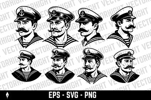 Classic sailor or captain portrait, a Person Illustration by Vectorhight