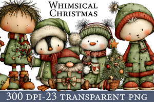 Whimsical christmas clipart, an Illustration by Designworld