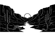 Cliff Landscape Silhouette, an Object Graphic by Creativeshirt (Thumbnail 5 of 20)