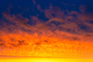 Sunset sky, dramatic clouds on colorful sky