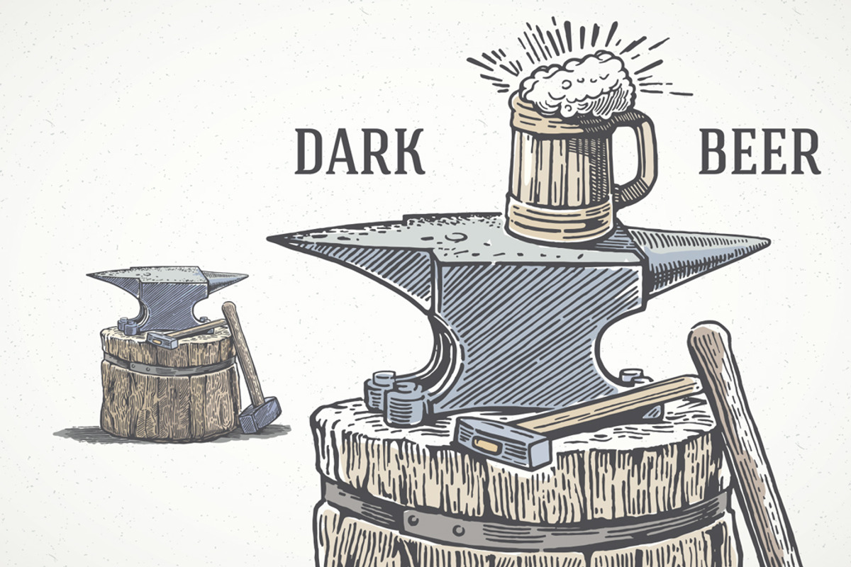 Blacksmith's anvil and beer mug, a Food Illustration by Countryside life (Photo 4 of 6)