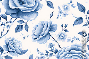 ROSES. Toile De Jouy. Seamless 8