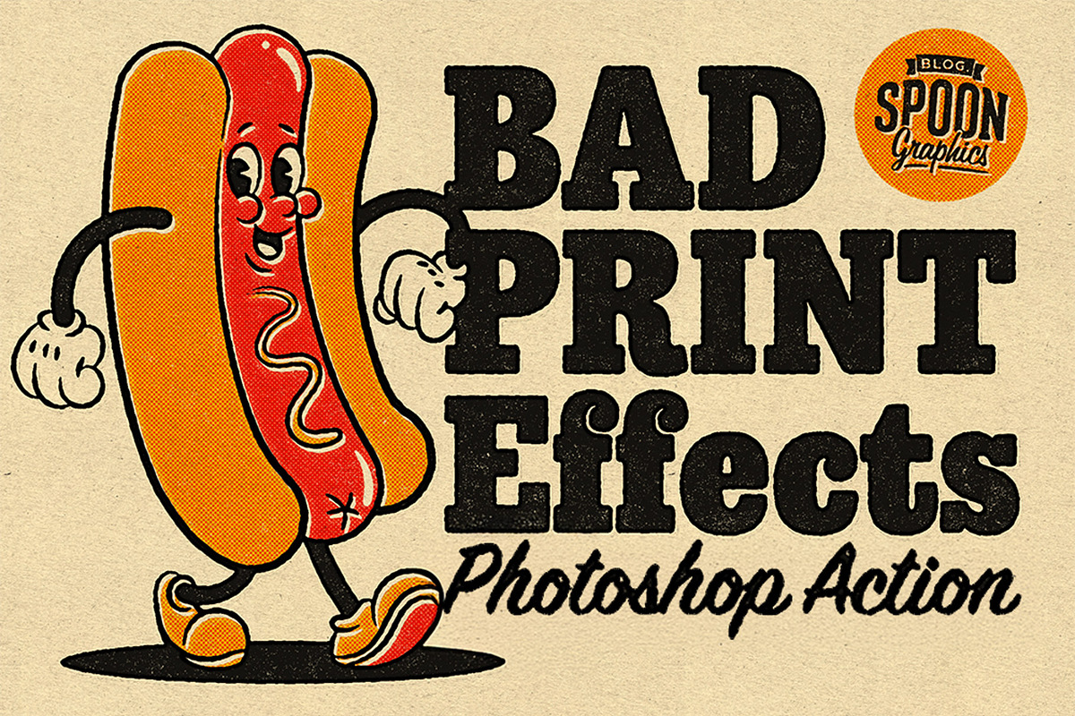 Bad Print Effects Photoshop Action, an Action Add-On by Spoon Graphics (Photo 1 of 3)