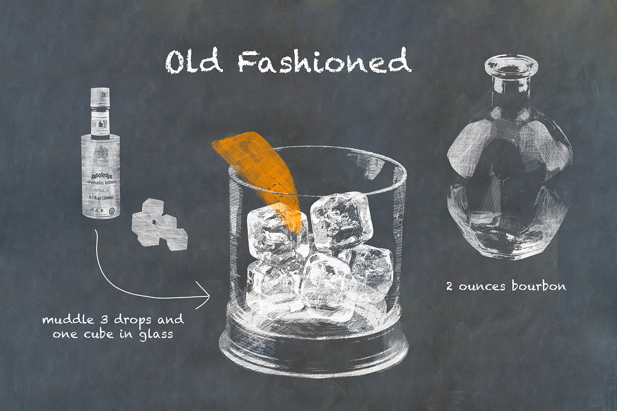 Classic Cocktail Chalkboard Sketches, an Object Illustration by karenfoleyphoto (Photo 25 of 30)