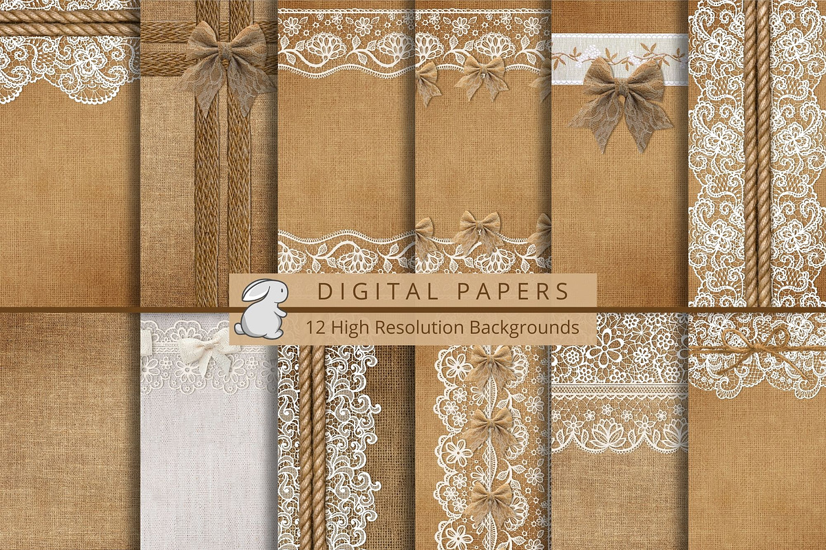 Burlap & Lace Backgrounds, an Illustration by Kandace Lalo Designs (Photo 1 of 3)