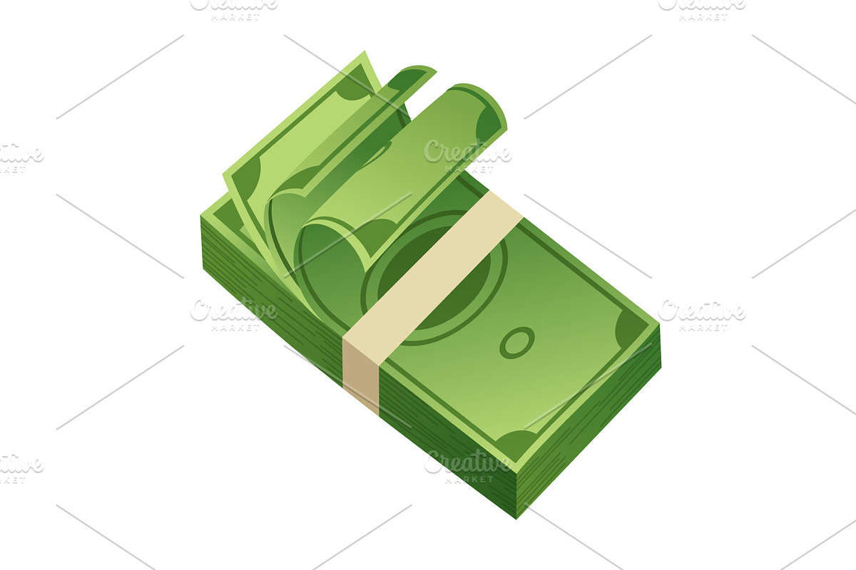 Cartoon money. Paper cash, a Finance Illustration by Things for designers