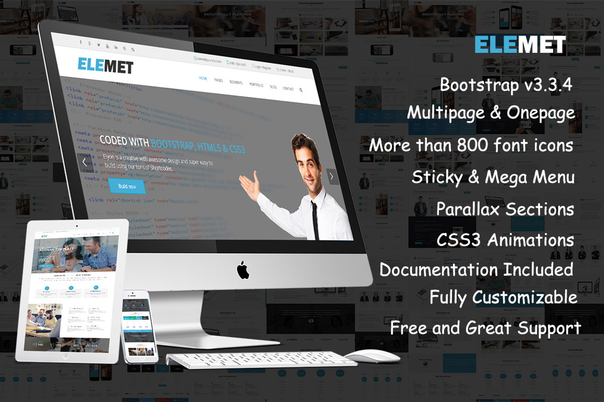 Elemet-HTML5 Bootstrap Template, a Bootstrap Template by Jejithemes