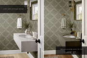 Elegant Bathroom Wallpaper Mockup, a Household Mockup by LinnestCreative (Thumbnail 3 of 8)
