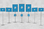 Sign Holder & Poster Stands Mockups, a Print Template by Kongkow (Thumbnail 1 of 8)