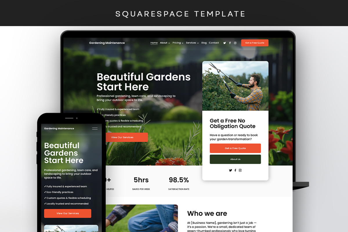 Garden Landscaper Website Template, a Websites & App Template by Template Twist Shop (Photo 1 of 10)