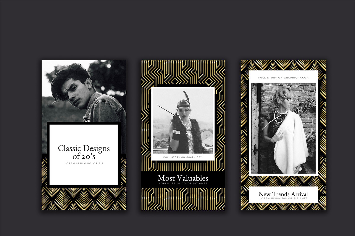 Art Deco Instagram Stories, a Social Media Template by Graphicfy Templates (Photo 4 of 5)