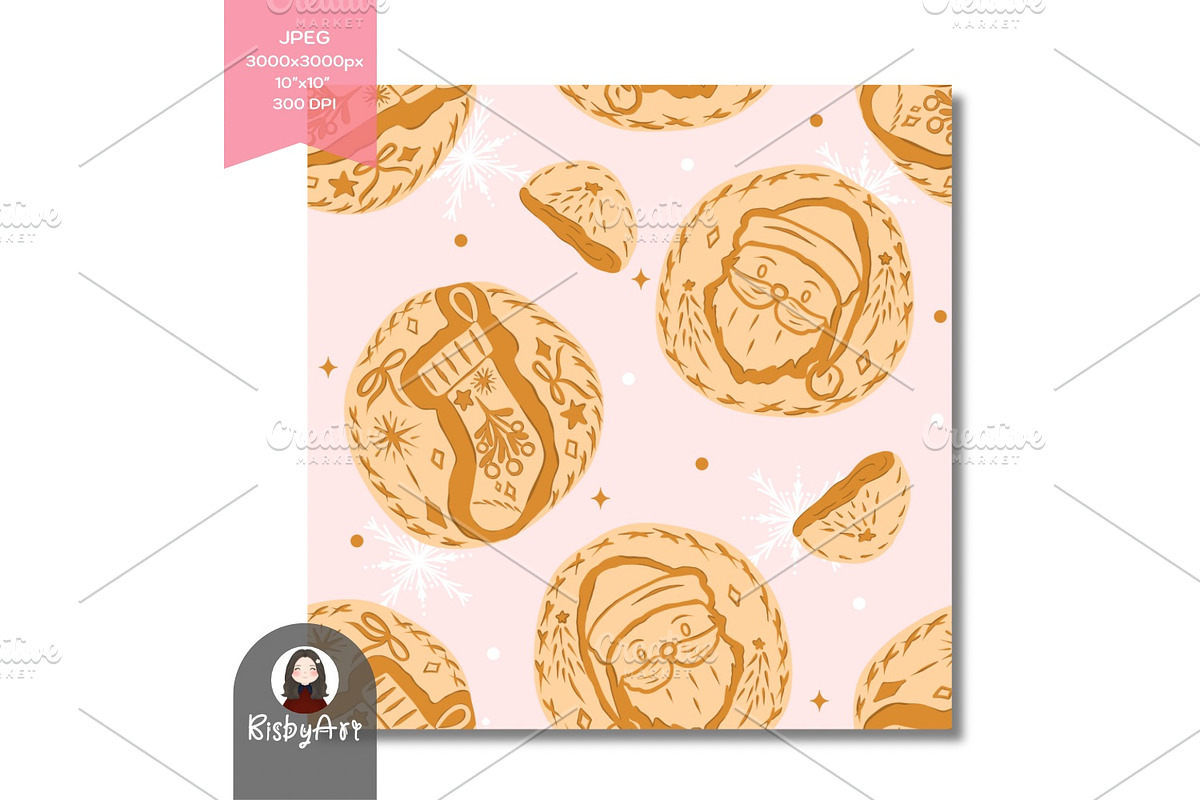 Christmas Sourdough Bread Pattern, a Pattern Graphic by KisbyArt (Photo 3 of 3)