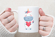 Watercolor Unicorn Valentines Clipar, an Illustration by Sublimation Artist (Thumbnail 5 of 6)