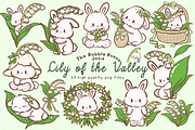 Lily of the Valley Bunny Clipart, an Animal Illustration by Blumensdiary (Thumbnail 1 of 6)