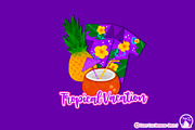 Tropical Vacation Clipart, an Object Illustration by Cozy Cat Design (Thumbnail 2 of 3)