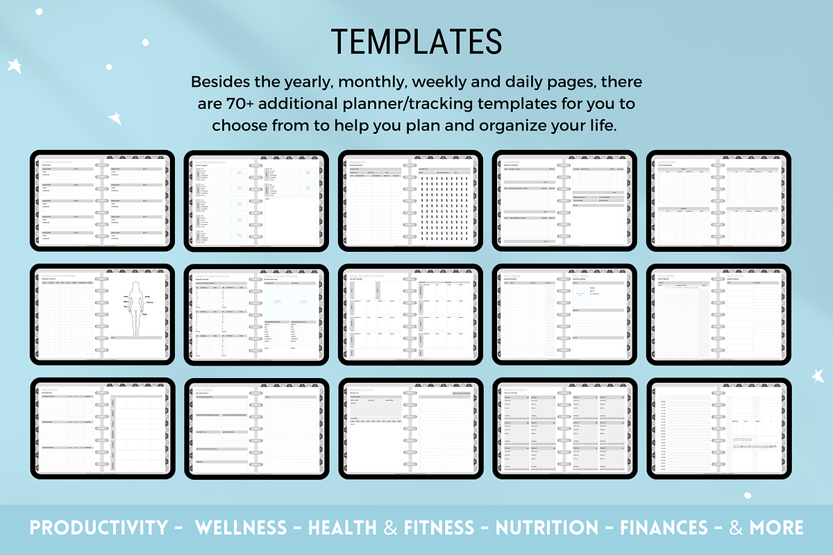 Cute Digital Life Planner 750+ pages, a Templates & Theme by SunshineStudioBoutique (Photo 8 of 9)