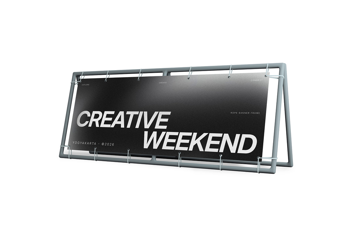 Rope Banner Frame Mockup, an Advertising Mockup by SLAB! Design (Photo 4 of 7)