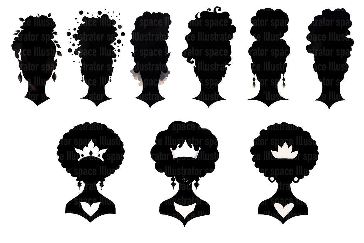 Black Queen Silhouette Clipart, an Illustration by Illustrator Space (Photo 4 of 9)