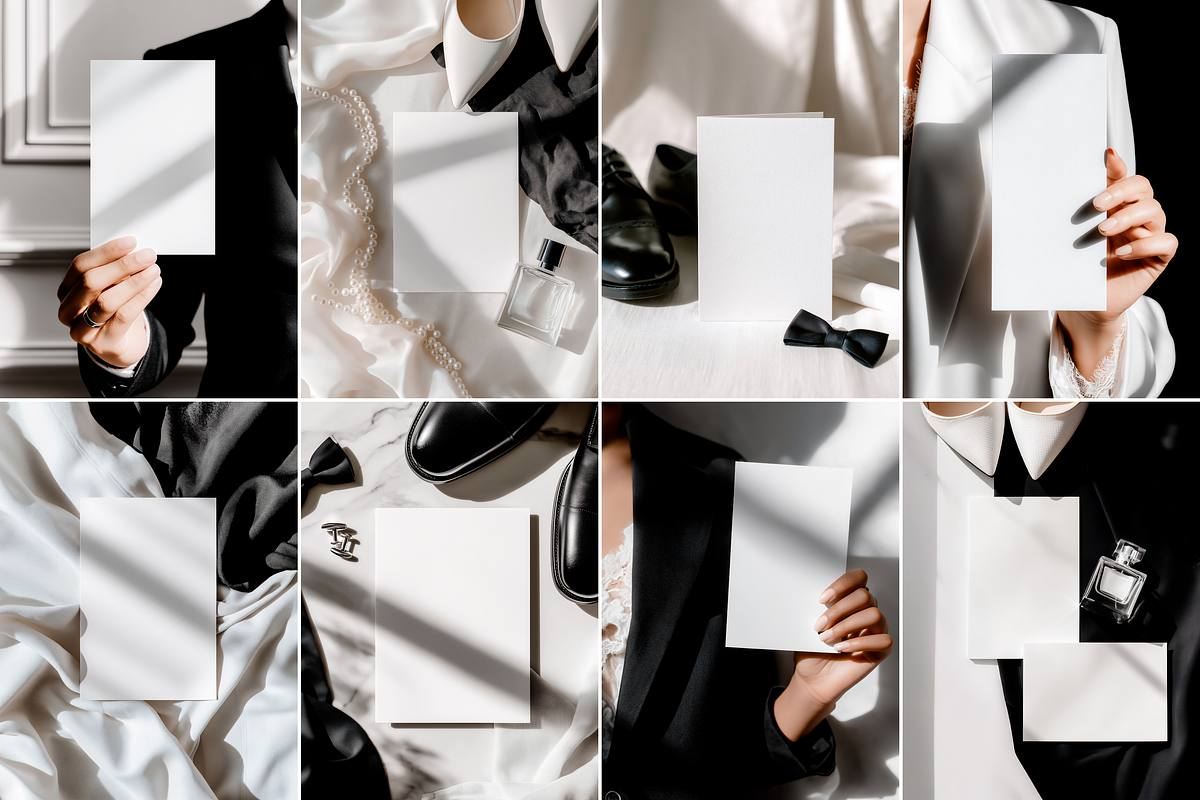 B&W Wedding Stationery Mockup Bundle, an Advertising Mockup by Serenefeeling (Photo 11 of 14)