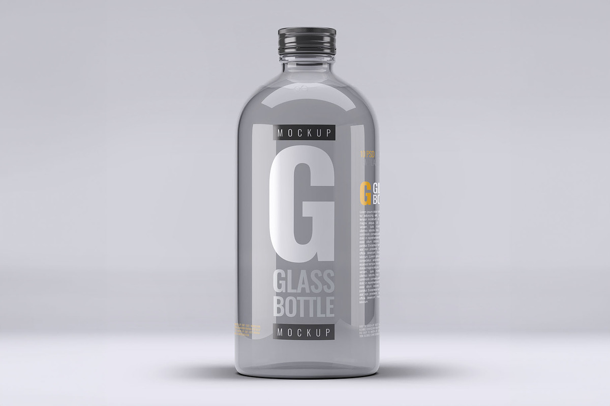 Glass Bottle Mockup, an Advertising Mockup by Xtrahive (Photo 2 of 2)