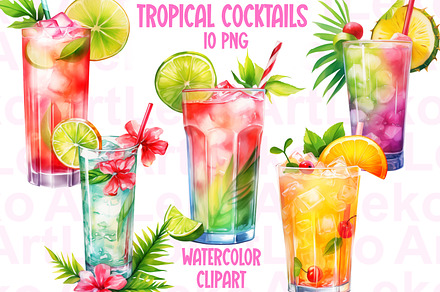 Tropical Cocktails Clipart