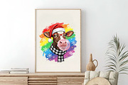 Cute Christmas Highland Cow Png,Xmas, an Illustration by SinaCreation (Thumbnail 3 of 7)