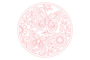 Butterfly Floral Circle Laser SVG, an Object Graphic by DreamCafeArt (Thumbnail 3 of 3)