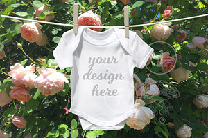 onesie playsuit mockup roses