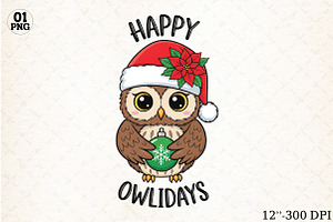 Owlidays Funny Christmas Sublimation, an Illustration by Libby Wishes