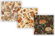 Autumn Dog Woodland Digital Paper, a Pattern Graphic by FloridPrintables (Thumbnail 5 of 9)