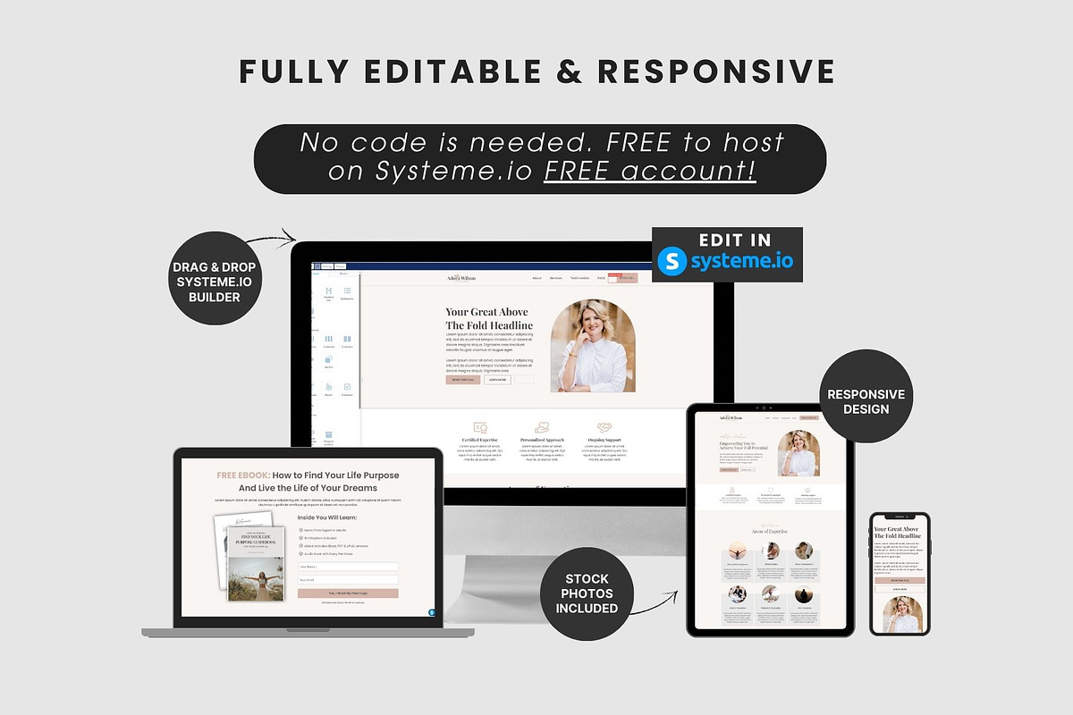 Systeme Sales Funnel Template Bundle, a Landing Page Template by StartBuildLaunch (Photo 5 of 6)