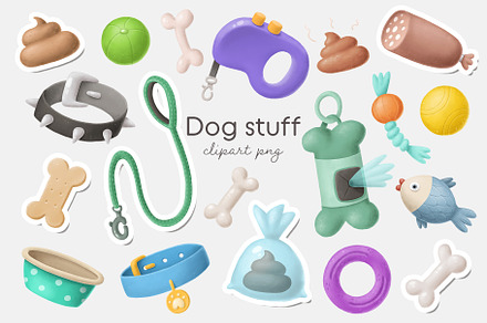 Dog items clipart + patterns