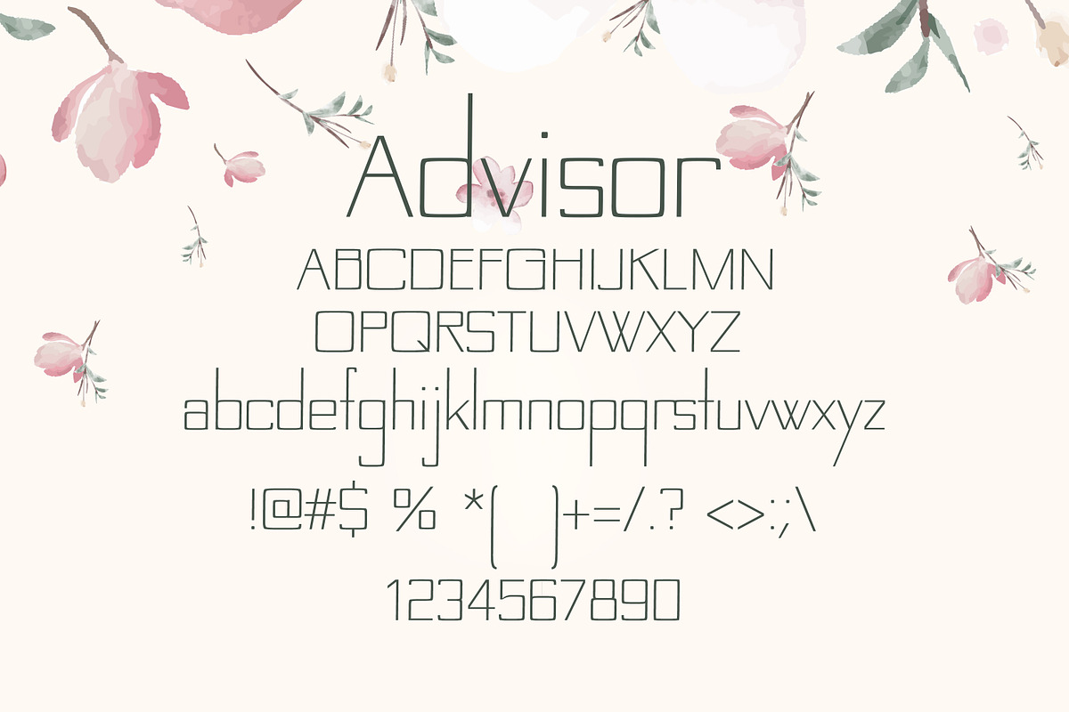 Advisor Summer Font preview 2