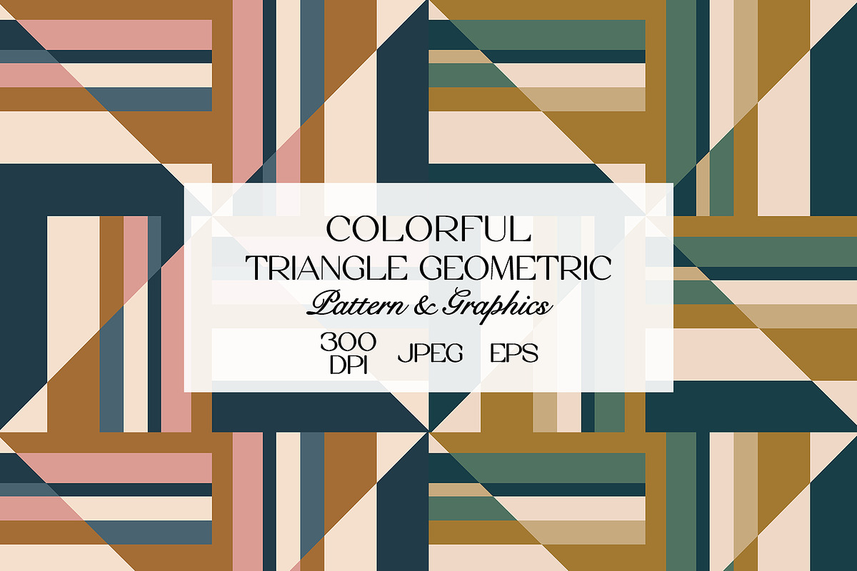 Colorful Triangle Geometric Pattern, a Pattern Graphic by StudioGlouna (Photo 1 of 9)