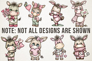 Whimsical Valentine Donkey Clipart, an Animal Illustration by RobertsArt (Thumbnail 4 of 7)